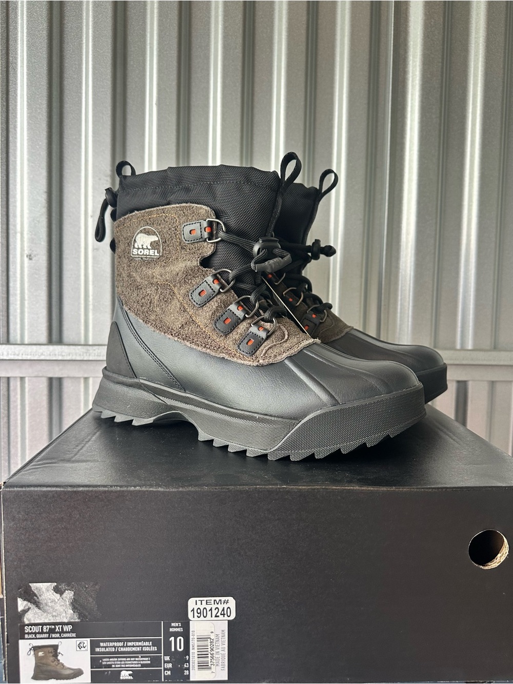 Sorel Scout 87’ XT WP Black Quarry Waterproof size 10